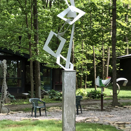 Mac Worthington: 'flight of angels', 2020 Aluminum Sculpture, Abstract. Artist Description: Welded aluminum painted pearl white. Abstract outdoor sculpture...