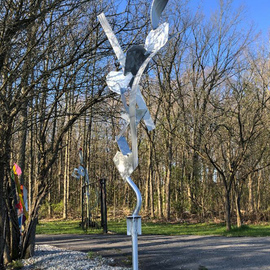 Mac Worthington: 'traveler', 2020 Aluminum Sculpture, Abstract. Artist Description: Welded aluminum. Abstract outdoor sculpture. Located now at the Mac Worthington Sculpture Park...