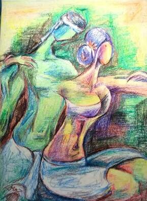 Maheshwar Sinha: 'couple together', 2023 Body Art, Expressionism. male female in union with nature...