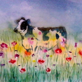 Mary Jean Mailloux Artwork Wistful girl, 2013 Watercolor, Farm