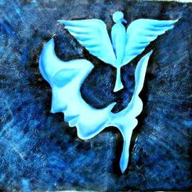 Maitrry P Shah: 'the mind', 2020 Acrylic Painting, Abstract Figurative. Artist Description: The mind painting shows the state of mind. Mind is free like bird. ...