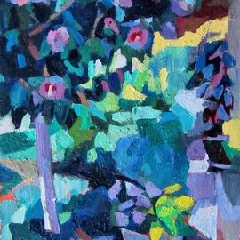 Maja Djokic Mihajlovic: 'floral tree', 2016 Oil Painting, Floral. Artist Description: flowers , floral composition, tree, spring, nature, ...