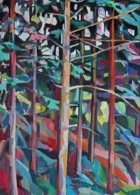 Maja Djokic Mihajlovic: 'forest', 2000 Oil Painting, Botanical. green, forest, wood, plant, botanical, summecolors, oil, canvas, nature...