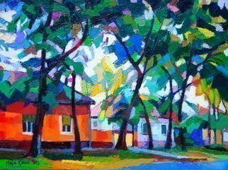Maja Djokic Mihajlovic: 'little summer house', 2013 Oil Painting, nature. nature, village, house, home, red, summer, oil, canvas, ...