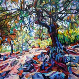Maja Djokic Mihajlovic: 'oil trees', 2018 Oil Painting, Abstract Figurative. Artist Description: OIL TREESWOODNATUREMEDITERRANEANTREES...