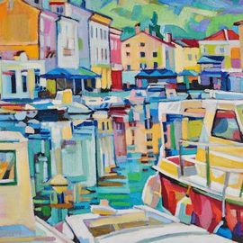 Maja Djokic Mihajlovic: 'seaport', 2016 Oil Painting, Seascape. Artist Description: Original oil painting on canvas 2016...