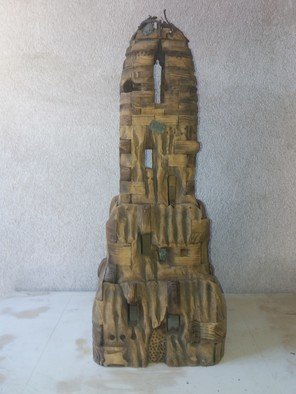 Svetozar Dzhonev: 'the tample of the holy fields', 2017 Wood Sculpture, Abstract Figurative. 