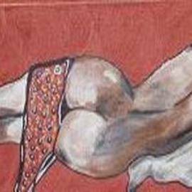 Mamu Art: 'Liegender Akt', 2007 Acrylic Painting, Erotic. Artist Description:  Liegender Akt ganz in rot. ...
