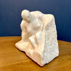 Marcin Biesek: 'Seated Figure', 2011 Stone Sculpture, nudes. Artist Description: Artwork is my reflection on feminism.  I tried to bring the struggles of contemporary women. ...