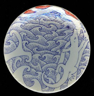 Setyo Mardiyantoro: 'lucertola mare', 2010 Wheel Ceramics, Animals. 