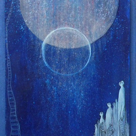 Margaret Stone Artwork Gatekeepers, 2013 Acrylic Painting, Cosmic