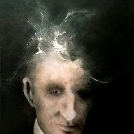Marian Dumitrascu: 'Wireless', 2018 Oil Painting, Portrait. 