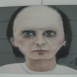 Marianne De Meulenaer: 'Phil Spector then', 2011 Oil Painting, Portrait. 