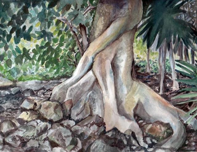Artist Carolyn Alston Thomas. 'Tulum Tree' Artwork Image, Created in 2013, Original Painting Acrylic. #art #artist