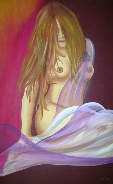 Marilze Abreu  'Dama Do Veu', created in 2008, Original Painting Oil.