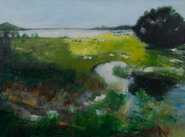 Artist Marino Chanlatte. 'Lagoon And Marsh' Artwork Image, Created in 2008, Original Pastel Oil. #art #artist