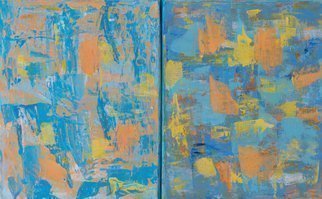 Marino Chanlatte: 'new morning 1', 2017 Acrylic Painting, Abstract. Mixed colors of the sun and sky in an abstract new morning. This work is comprised of two canvases 8 X 10 each. you can arrange them in any order you prefer. You can also match them with the two canvases of Morning 2, making and arrangement of a painting ...