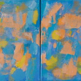 Marino Chanlatte: 'new morning 2', 2017 Acrylic Painting, Abstract. Artist Description: Mixed colors of the sun and sky in an abstract new morning. This work is comprised of two canvases 8 X 10 each. you can arrange them in any order you prefer. You can also match them with the two canvases of Morning 1, making and arrangement of ...