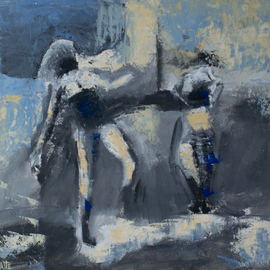 Marino Chanlatte: 'two figures', 2019 Oil Painting, Abstract. Artist Description: Two figures, retaking the abstract figure in new setting and meaning.Oil on paper...