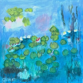 Marino Chanlatte: 'water lilies 11', 2017 Acrylic Painting, Abstract. Artist Description: I love to observe water lilies in the water and in the canvas, these are my water lilies.   Water, lilies, Monet, flowers, nature, impressionist ...