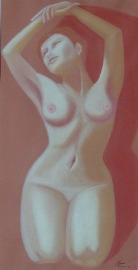 Marisa Reve: 'Shadow', 2003 Pastel, nudes. 