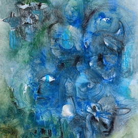 Mario Ortiz Martinez: 'reality is all but blue', 2020 Oil Painting, Abstract Figurative. Artist Description: What if reality were blue, the color of innocence, of fresh wind, a discreet spring scent ...