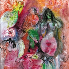 Mario Ortiz Martinez: 'venus in birdland', 2021 Oil Painting, Abstract Figurative. Artist Description: There is no subject more attractive to an artist than nature, especially if it is imagined in combination with a good number of elements, including the indispensable presence of the human figure. With this premise, the viewer is offered a painting of great coloristic and suggestive breath. an ...