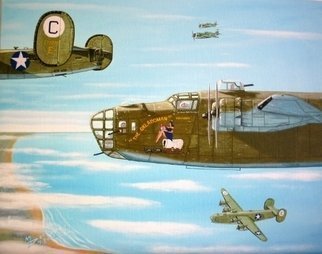 Mark Dodson: 'The Oklahoman 1943', 2006 Acrylic Painting, Military.  The Oklahoman - a B- 24D of the 8th Air Force 389th BG 566th BS in WWII ...