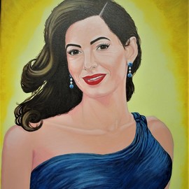 Mark Dodson: 'amal', 2020 Acrylic Painting, Portrait. Artist Description: Her sheer beauty and her ideals as a caring human being. All done in acrylic paints...