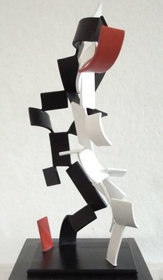 Mark Wholey: 'Red Ascending', 2012 Steel Sculpture, Abstract.    painted 1/ 4