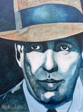 Michael Arnold: 'bogart', 2016 Acrylic Painting, Movies.  Bogart  is an original, signed acrylic painting on canvas by Citrus County Florida artist Michael Arnold.This painting is the first in a series of Hollywood Legends paintings I plan to work on. This is a painting of Humphrey Bogart as Philip Marlowe in the film Howard Hawks film The...
