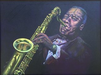 Michael Arnold: 'jazz saxophone player', 2018 Acrylic Painting, Music.  Jazz Saxophone Player  is an original, signed acrylic painting on canvas by Citrus County Florida Artist Michael Arnold.This painting is of jazz saxophonist and composer Wayne Shorter.I have wanted to return to the subject of the saxophone in a painting for some time and hoped to this time...