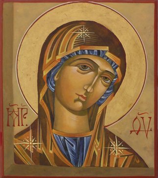 Mary Jane Miller: 'Mary', 2012 Tempera Painting, Christian.    egg tempera, christian, religious, icons, iconography, spiritual, virgin Mary, Mary , Mother of God   ...