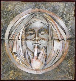 Mary Jane Miller: 'stone silence', 2012 Tempera Painting, Christian.      egg tempera, christian, religious, icons, iconography, spiritual, virgin Mary, Mary , Mother of God     ...