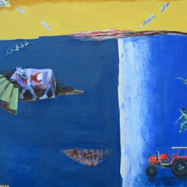 Anindya Roy: 'conceptual scape 80', 2010 Acrylic Painting, Conceptual. Artist Description:      A imaginative visual efect , an idea grown for political non sence ,    ...