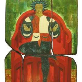 Matei Enric: 'THE HANGEDMANS THRONE', 2010 Tempera Painting, Archetypal. Artist Description:    TEMPERA ON WOOD, ASSEMBLAGE 4 PIECES   ...