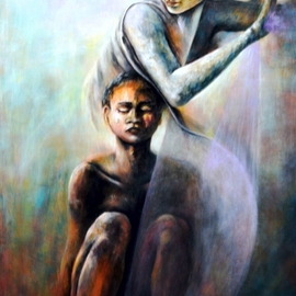 Aurora Mazzoldi: 'mother 1 possessiveness', 2008 Acrylic Painting, Psychology. Artist Description: This painting shows a mother who tries to dominate her child. It symbolizes possessiveness. ...