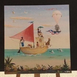 Marc Beauregard: 'l avion d aire', 2019 , Beach. Giclee on canvas.  Island life inspired.  ...