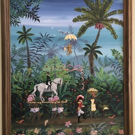 Marc Beauregard: 'parade', 2021 Acrylic Painting, Travel. Artist Description: Coastal Caribbean  island style painting...