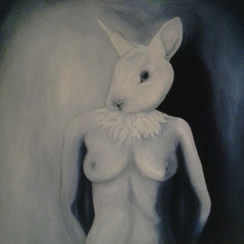 Massimo Zilioli: 'Anima 2', 2014 Oil Painting, Visionary. Artist Description: Oil on canvas rabbit head...