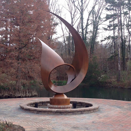 John Medwedeff: 'APERTURE', 2014 Steel Sculpture, Abstract. Artist Description: Aperture is a monumental steel sculpture commissioned by the University of North Carolina, Charlotte. It features a rotating base.sculpture, kinetic, steel...