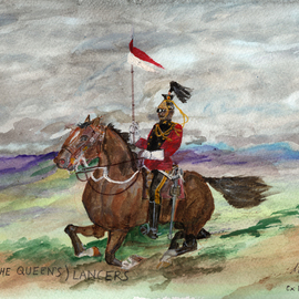 Mel Beasley: '16th royal lancer', 2018 Other Painting, Military. Artist Description: Mounted 16th Lancer. ...