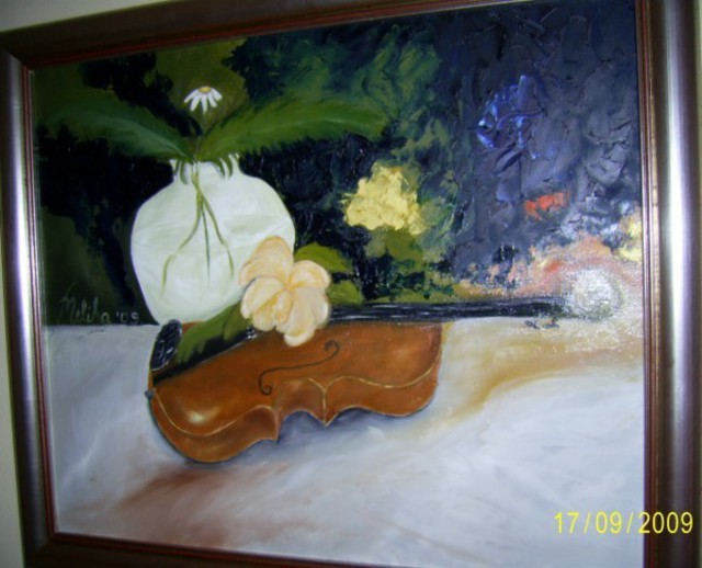 Artist Meliha Druzic. 'Violine' Artwork Image, Created in 2009, Original Painting Acrylic. #art #artist
