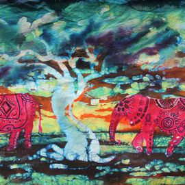 3 Red Elephants, Melissa Burgher