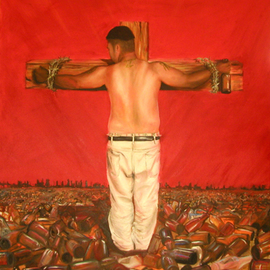 Eduardo Diaz: 'Esperanza y Lupe', 2002 Oil Painting, Death. Artist Description: Juror' s Commendation 1st price for painting PROARTS Juried Anual 2002- 2003 ...