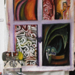 Eduardo Diaz: 'Four windows', 2005 Oil Painting, Culture. Art work from the Meztizo Project by C. Granillo & E. Diaz  Second Exibition...
