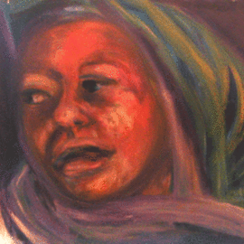 Eduardo Diaz: 'WOMAN', 2007 Oil Painting, Portrait. Artist Description:  WATER MIZABLE OIL COLOR OVER PAPER ...
