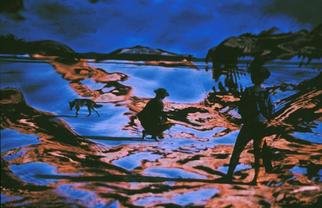 Micha Nussinov: 'Frazer Island Dreaming', 1990 Color Photograph, Other. A real encounter with Dingo in Frazer Island has transformed itself to dreamtime setting.  ...