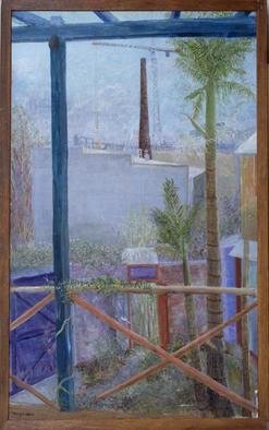 Micha Nussinov: 'View from Begg Lane', 1989 Acrylic Painting, Landscape. The view from our veranda. ...