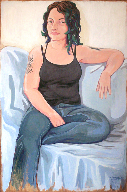 Sara Adrian  'Portrait Of Bela Grimm ', created in 2009, Original Mixed Media.